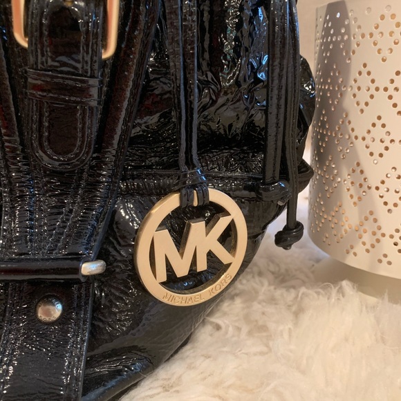 Black Patent Leather Michael Kors Handbag - Picture 2 of 8